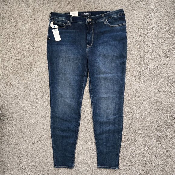 NWT Silver Jeans Bleecker Jegging Jeans Women's Mid Rise Dark Wash Stretchy 16 - Picture 1 of 11